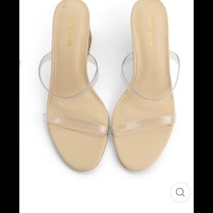 Cult Gaia Beige and Clear Strap Sandals